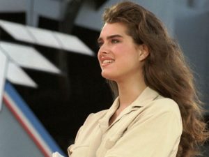 Young Brooke Shields Wearing Suit and Smiling